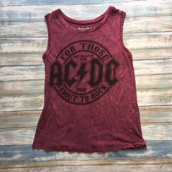 AC/DC Tops - AC/DC Band Muscle Tee(XS)